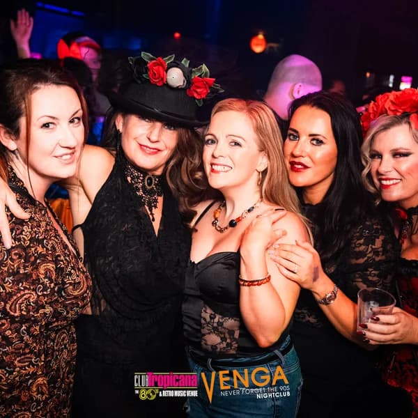 Themed party with floral headpieces